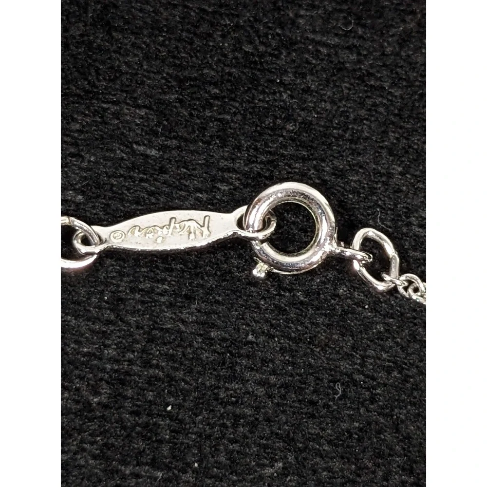 Vintage Napier Silver Tone Open‎ Work Oval Station Choker Necklace 15